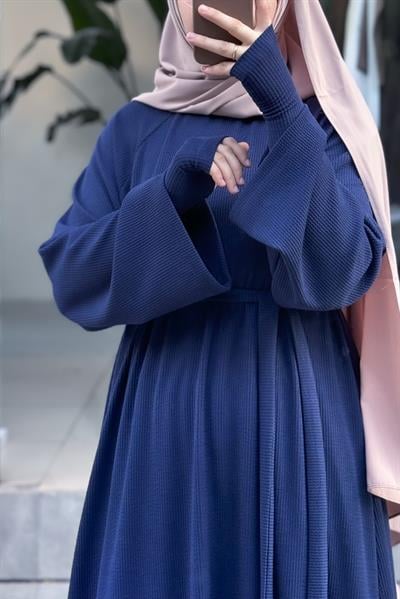 Kuğu Triko Elbise - Koyu mavi