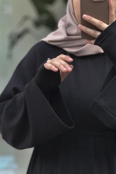 Kuğu Triko Elbise - Siyah