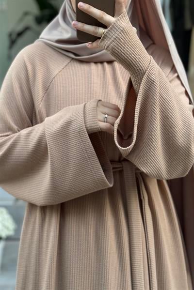 Kuğu Triko Elbise - Vizon