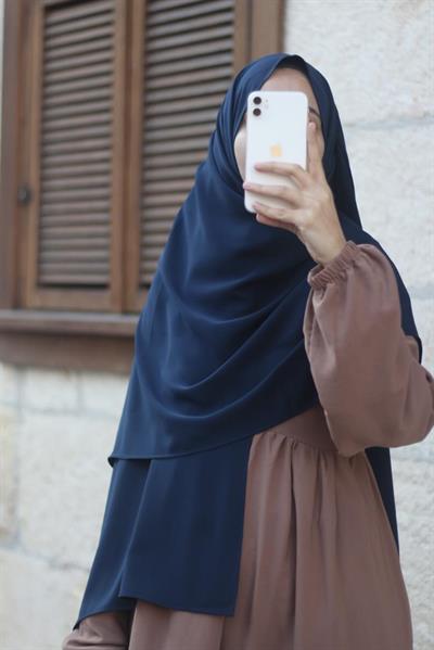 M. İpeği Şal - Lacivert