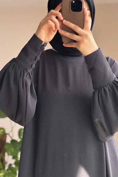 Manşet Detaylı Pantolonlu Takım - Antrasit