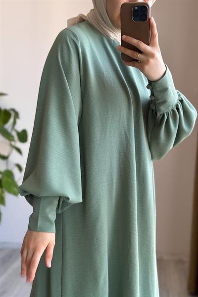 Manşet Detaylı Pantolonlu Takım - Çağla yeşil