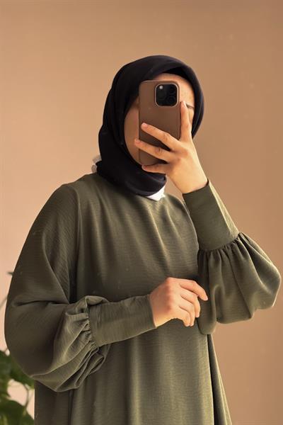 Manşet Detaylı Pantolonlu Takım - Haki yeşil