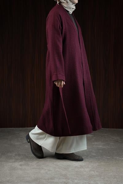 Midi Boy Şanel Kimono - Bordo