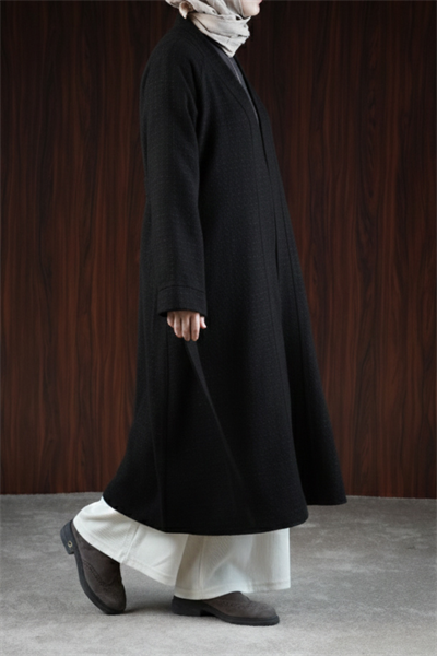Midi Boy Şanel Kimono - Siyah