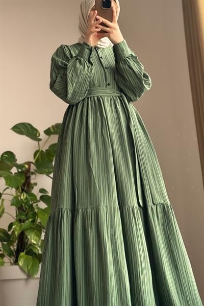 Mihrişah Elbise - Çağla yeşil