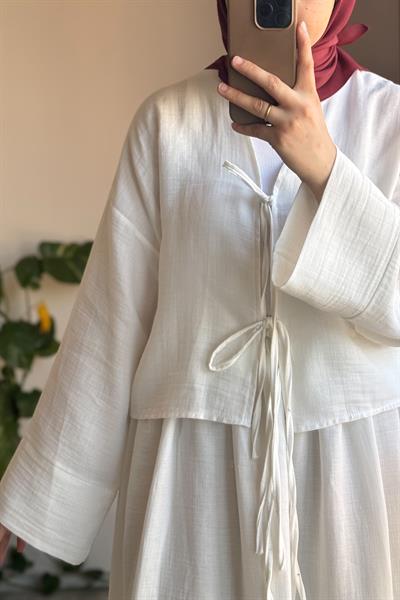 Müslin Ceket - Ekru