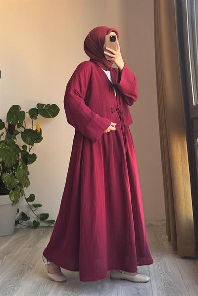 Müslin Etek - Bordo