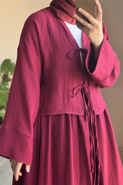 Müslin Etek - Bordo