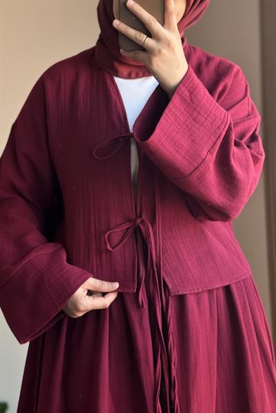 Müslin Etek - Bordo