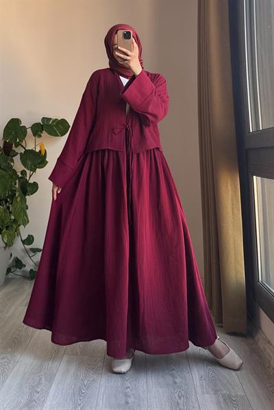 Müslin Etek - Bordo