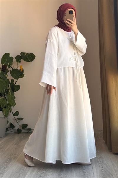 Müslin Etek - Ekru