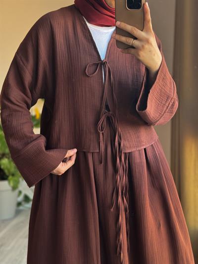 Müslin Etek - Kahve