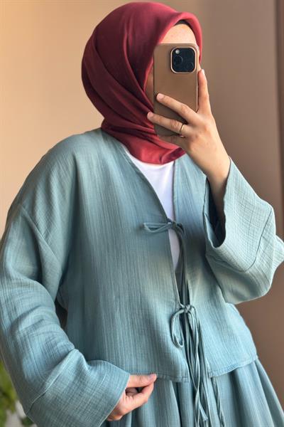 Müslin Etek - Petrol mavi