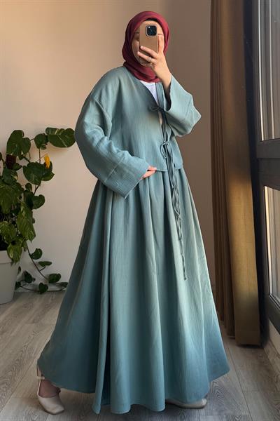 Müslin Etek - Petrol mavi