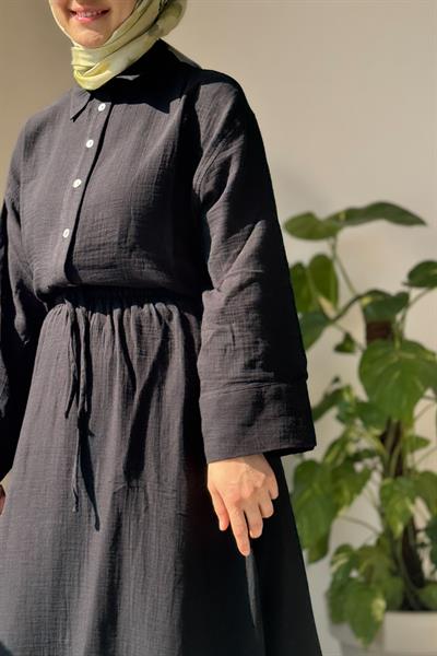 Müslin Etekli Takım - Siyah