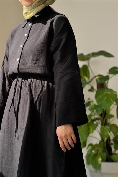 Müslin Etekli Takım - Siyah