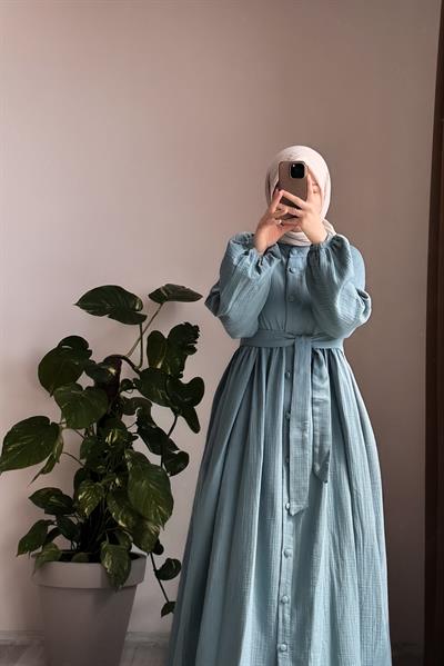 Müslin Ferace - Petrol mavi