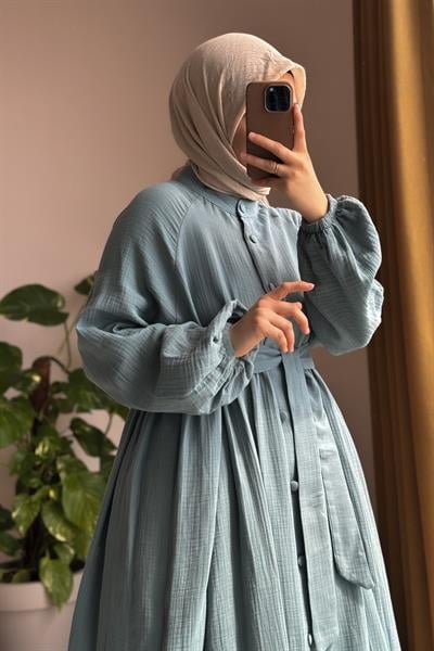 Müslin Ferace - Petrol mavi