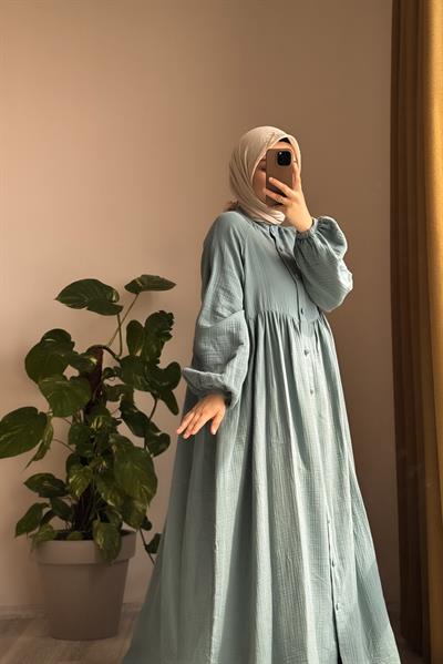 Müslin Ferace - Petrol mavi