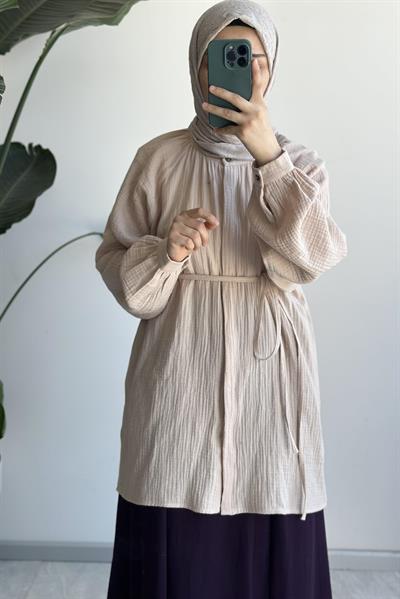Müslin Gömlek - Bej