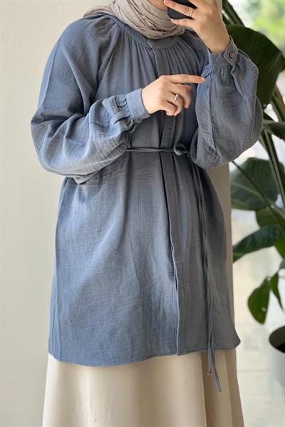 Müslin Gömlek - Gri