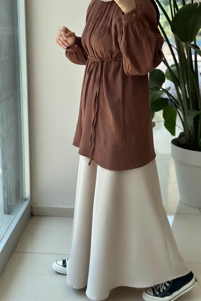 Müslin Gömlek - Kahve