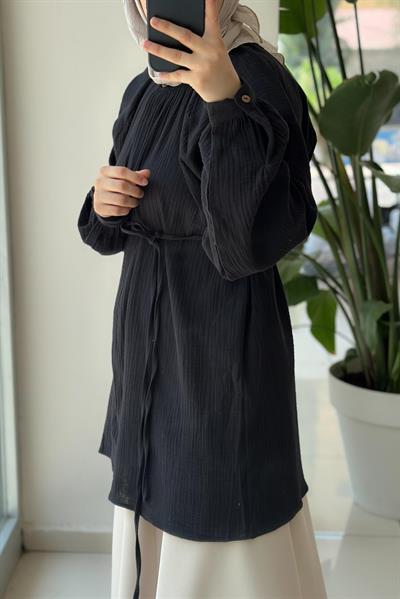 Müslin Gömlek - Siyah