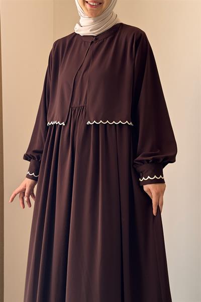 Nakış Ceketli Takım - Acı kahve