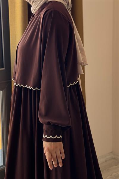 Nakış Ceketli Takım - Acı kahve