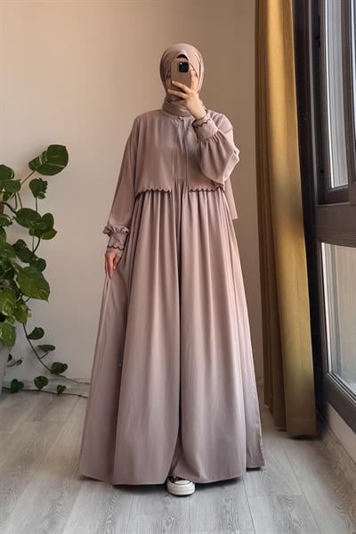 Nakış Ceketli Takım - Bej