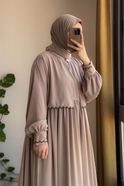 Nakış Ceketli Takım - Bej