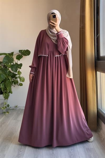 Nakış Ceketli Takım - Gül kurusu