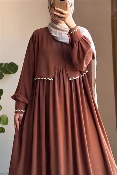 Nakış Ceketli Takım - Taba