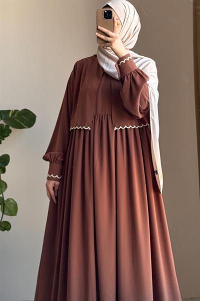 Nakış Ceketli Takım - Taba