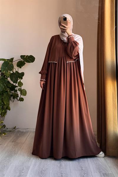 Nakış Ceketli Takım - Taba