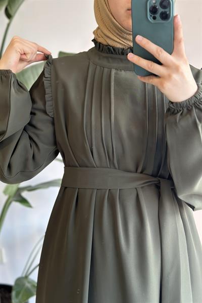 Nilüfer Elbise - Haki yeşil