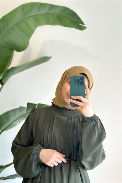 Nilüfer Elbise - Haki yeşil