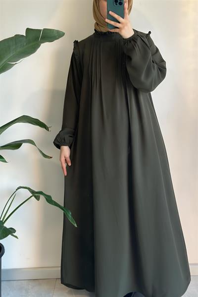 Nilüfer Elbise - Haki yeşil