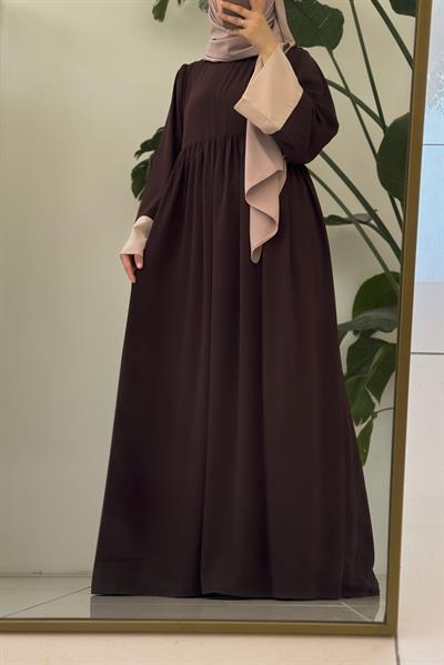 Nisa Elbise - Acı kahve/ Bej