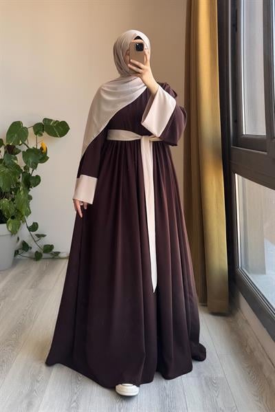 Nisa Elbise - Acı kahve/ Bej