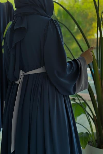 Nisa Elbise - Lacivert/ Gri