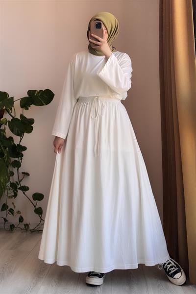 Pamuk Penye Etekli Takım - Ekru