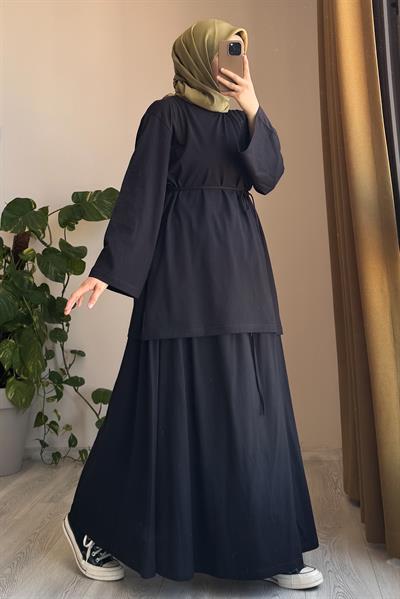 Pamuk Penye Etekli Takım - Siyah