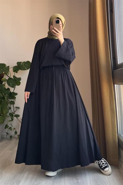 Pamuk Penye Etekli Takım - Siyah