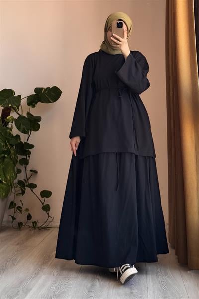 Pamuk Penye Etekli Takım - Siyah