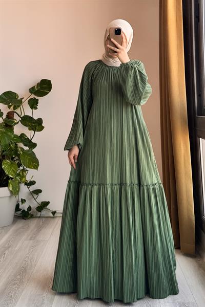 Pamuklu Elbise - Çağla yeşil