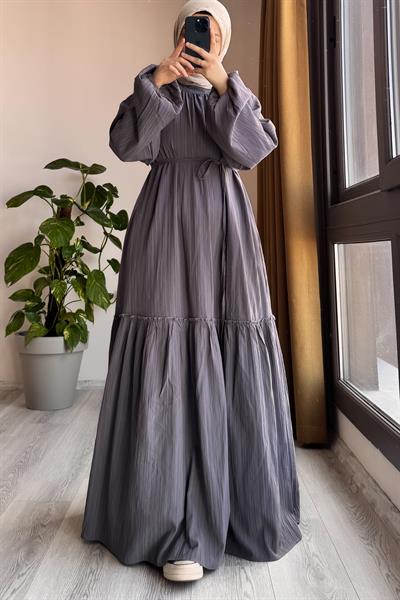 Pamuklu Elbise - Gri