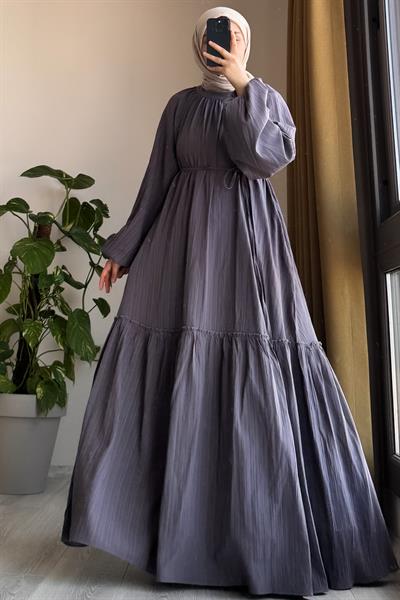 Pamuklu Elbise - Gri