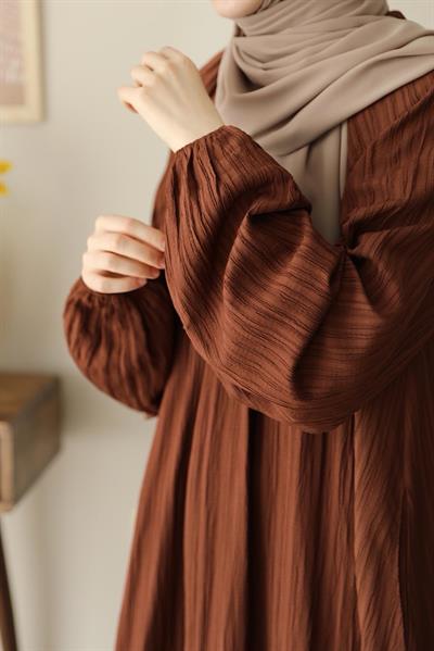 Pamuklu Elbise - Kahve